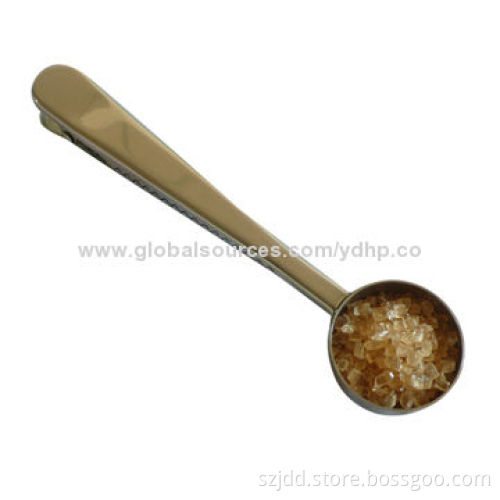 Coffee spoons with bag clip, made of stainless steel, OEM orders are welcome